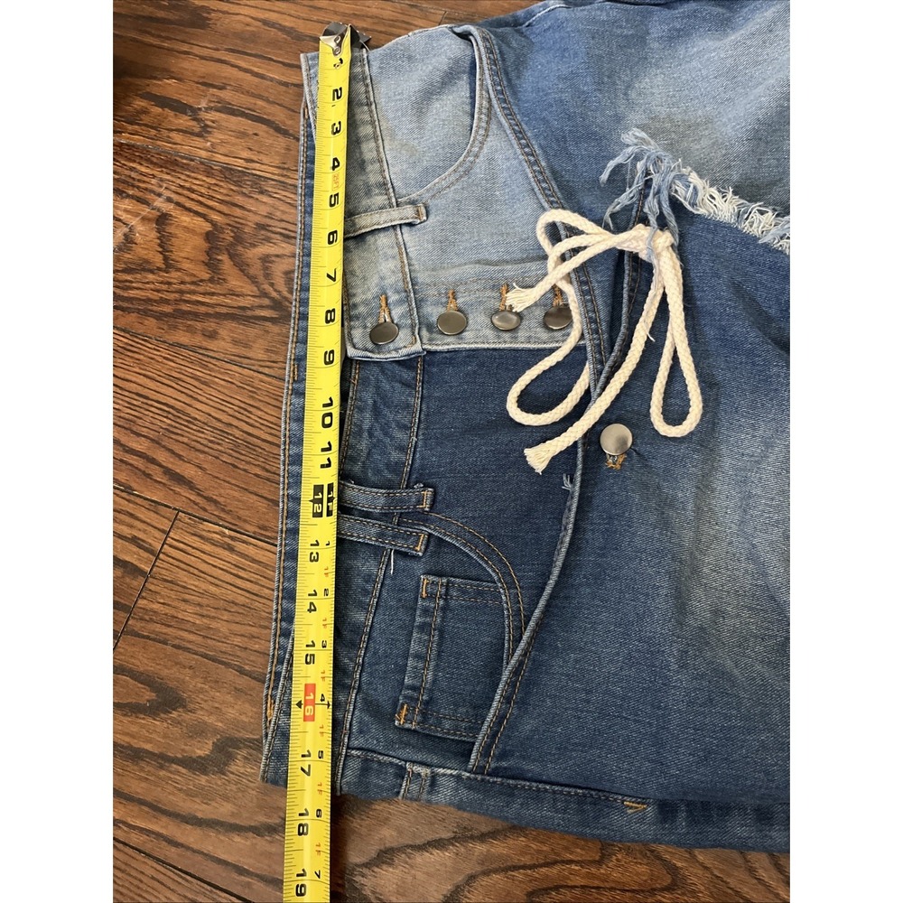 Madonna & Co Denim Jeans W/ Skirt Overlay XL Distressed Cinched Ankle $139 MSRP - Picture 12 of 12